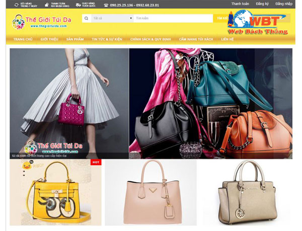 thiết kế website bán túi xách