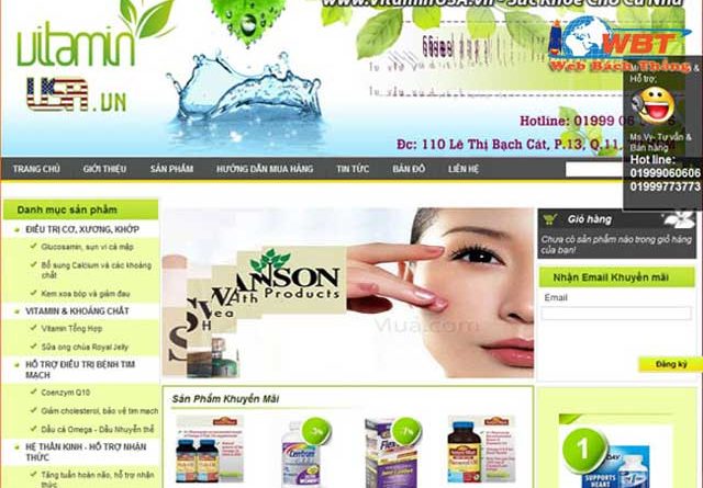 Thiết kế website thực phẩm chức năng