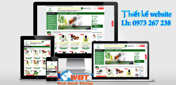 Mẫu thiết kế website bán tinh dầu dừa