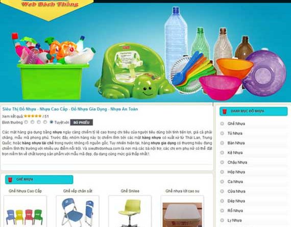 Thiết kế website bán đồ nhựa