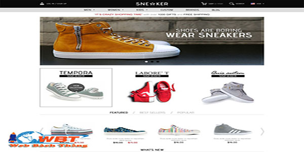 thiết kế website bán giày dép