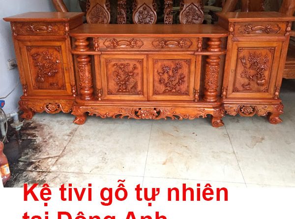 Kệ tivi gỗ tự nhiên tại Đông Anh